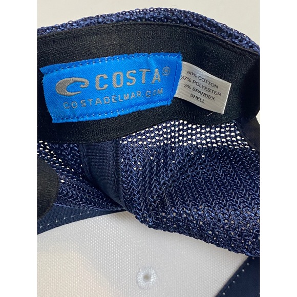Costa Del Mar Trucker Hat Navy White‎ Mesh Logo Adjustable Men Casual - Picture 4 of 4